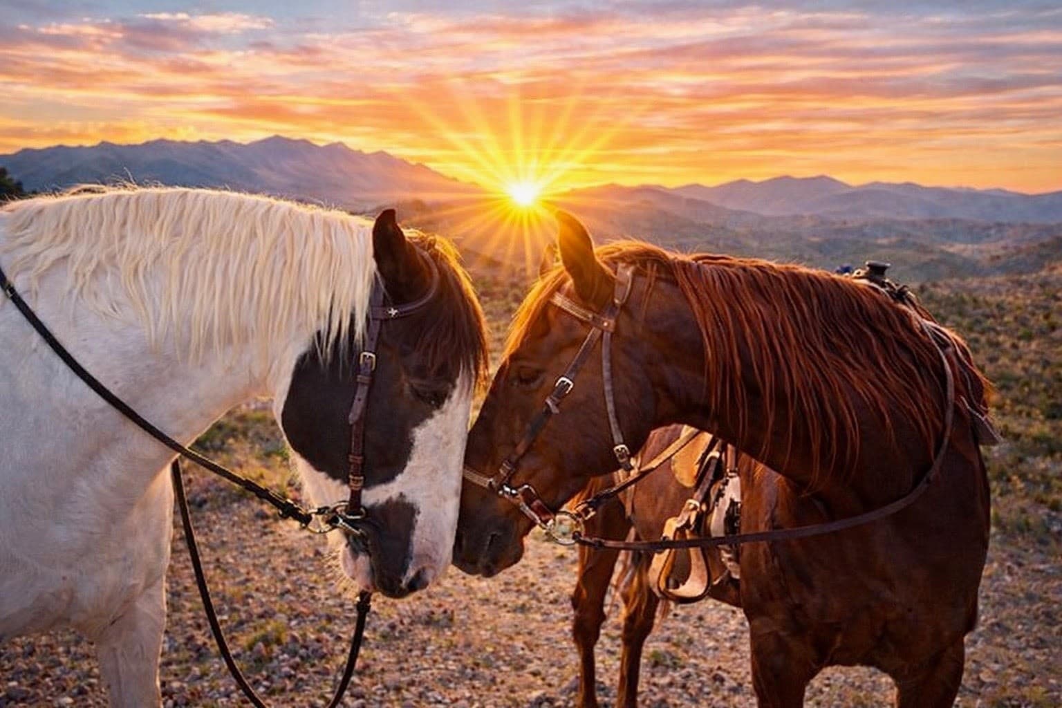 Sunset Horseback Rides Over Ortiz and Sandia Near Santa Fe