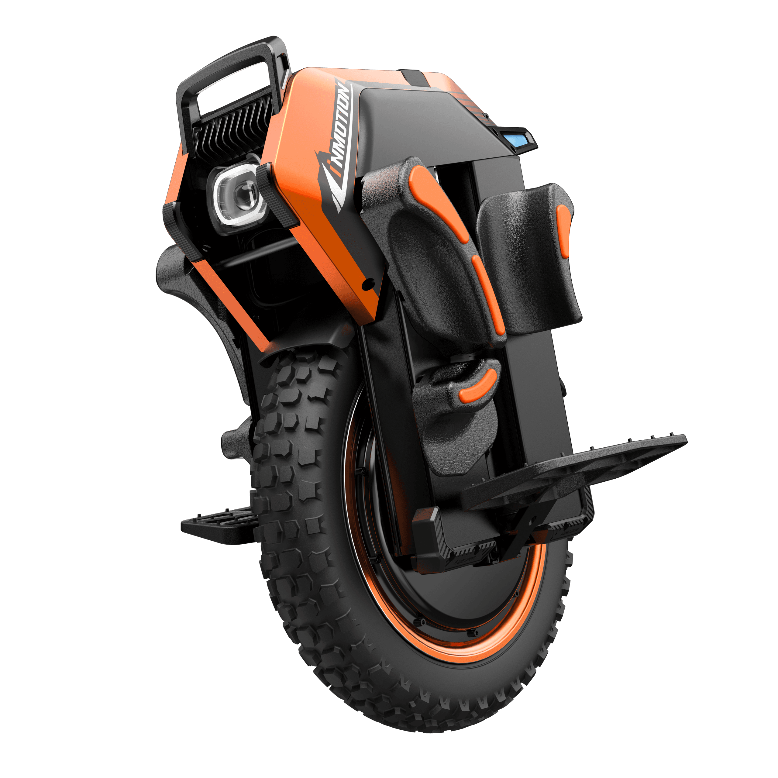 Electric unicycle monowheel on white background, rugged design