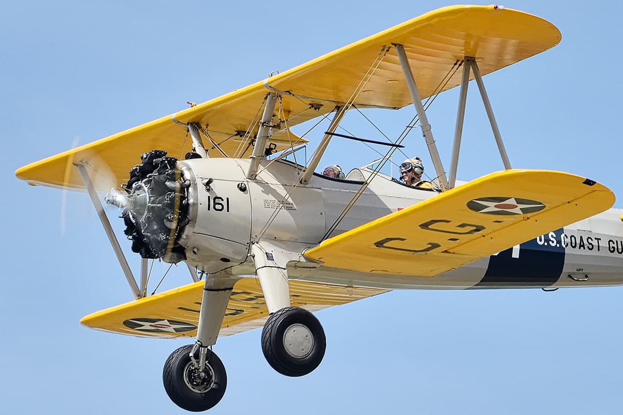 Open-Cockpit PT-17 Stearman Warbird Rides Over Winchester, Virginia