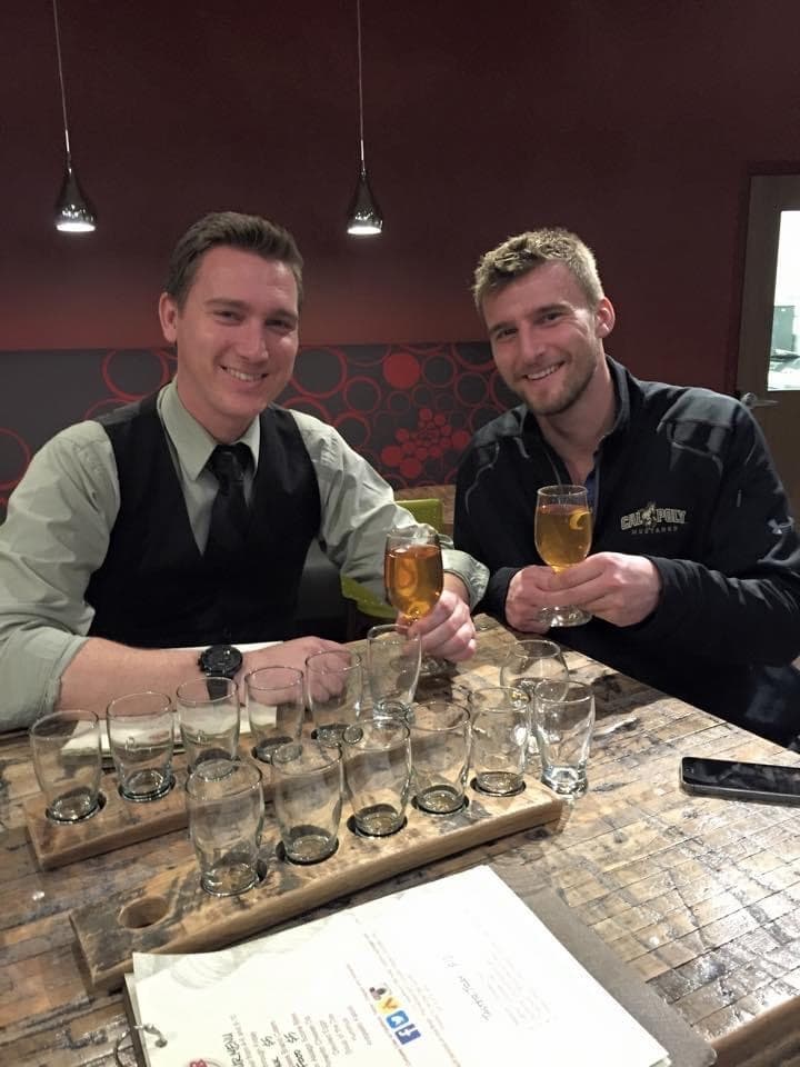 Fort Collins brewery beer tasting with guides sampling flights indoors