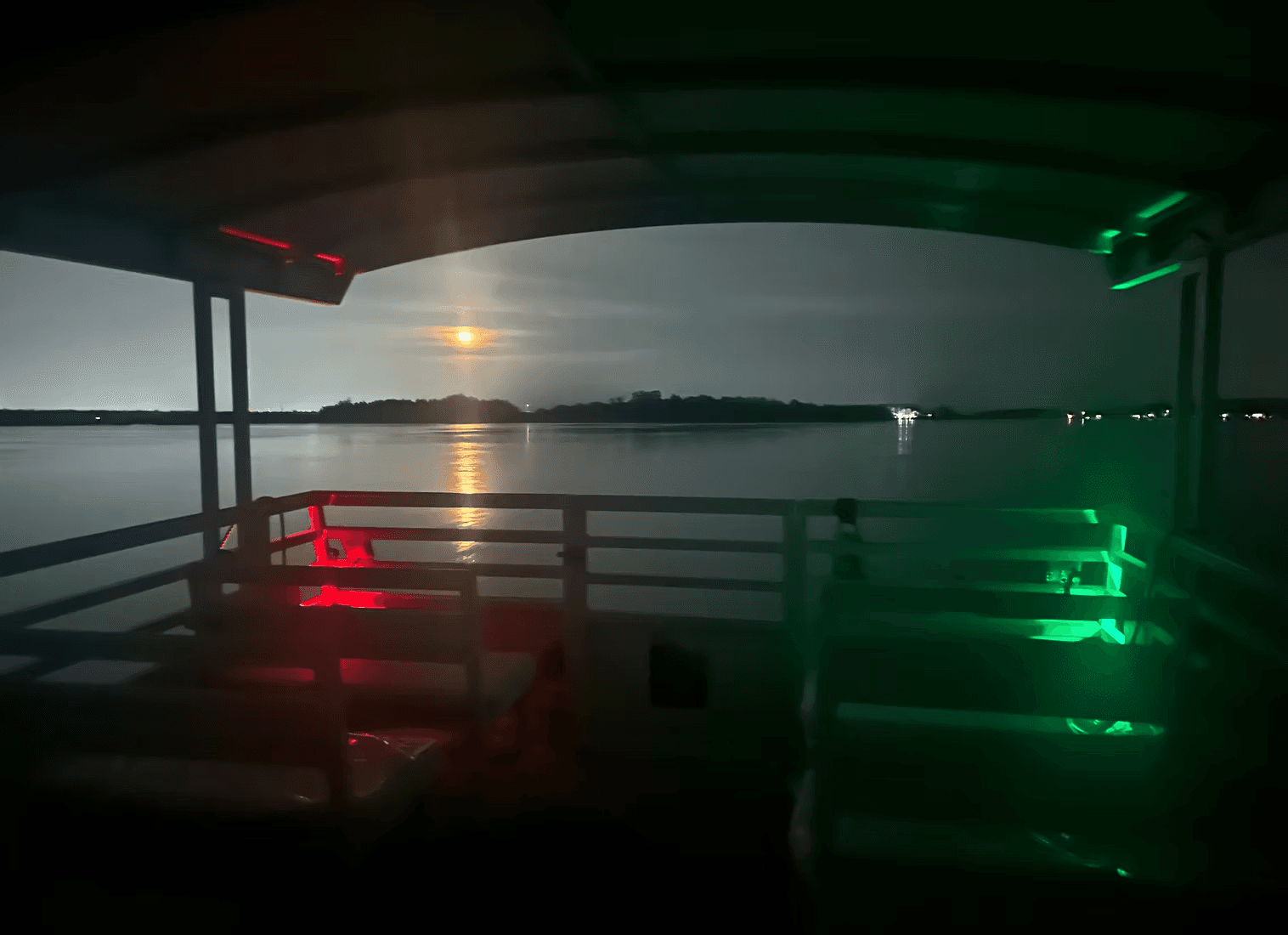 Golden-Hour Sunset Cruise Past Oak Island Bridge in Southport, NC