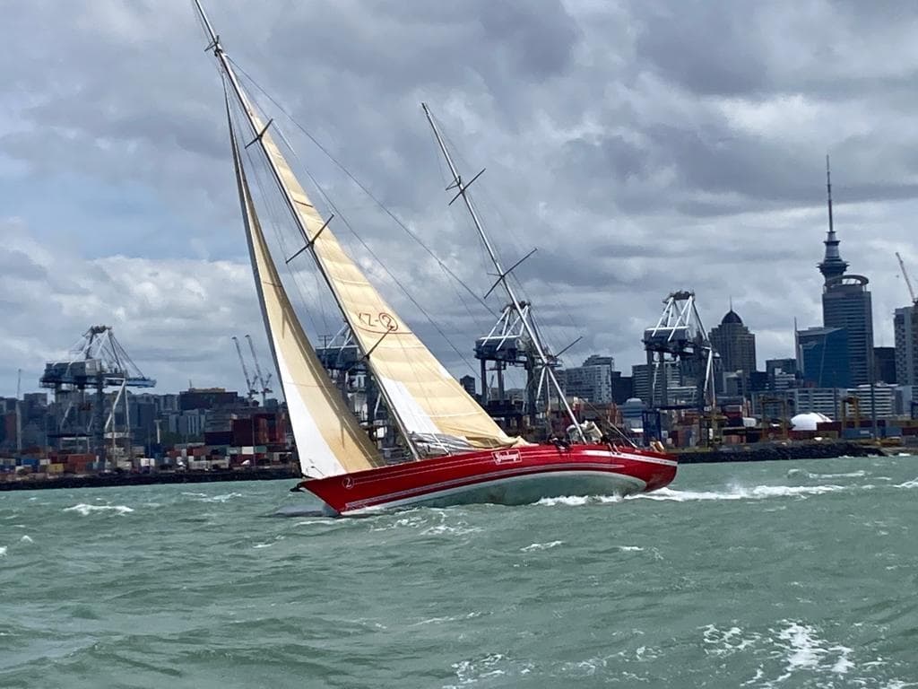 Thrill of Friday Afternoon Yacht Racing on Steinlager 2 in Auckland Harbor