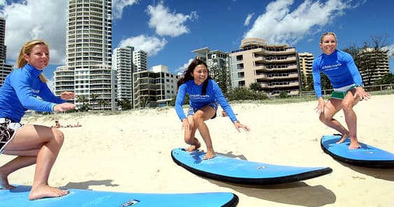 Surf Lessons at Broadbeach with Go Ride A Wave