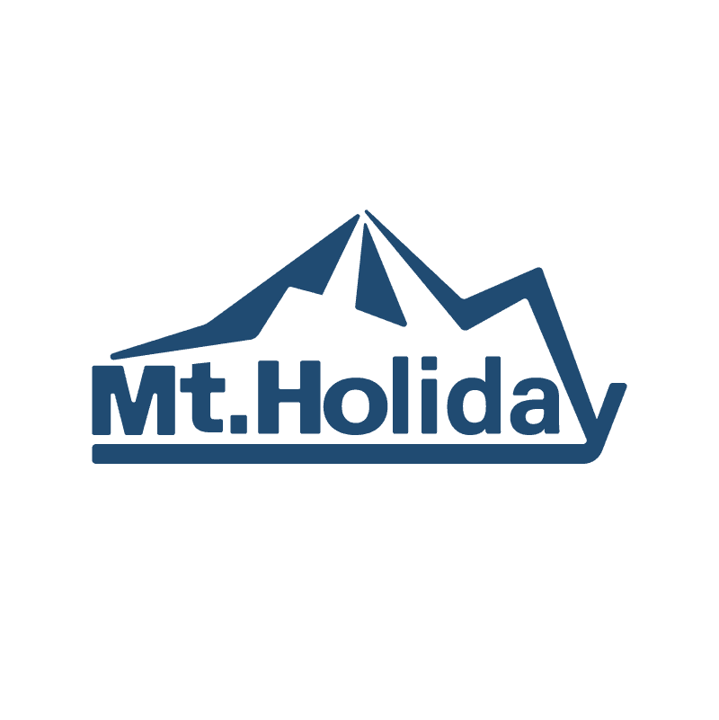 Mt.Holiday blue mountain logo horizontal emblem for outdoor brand