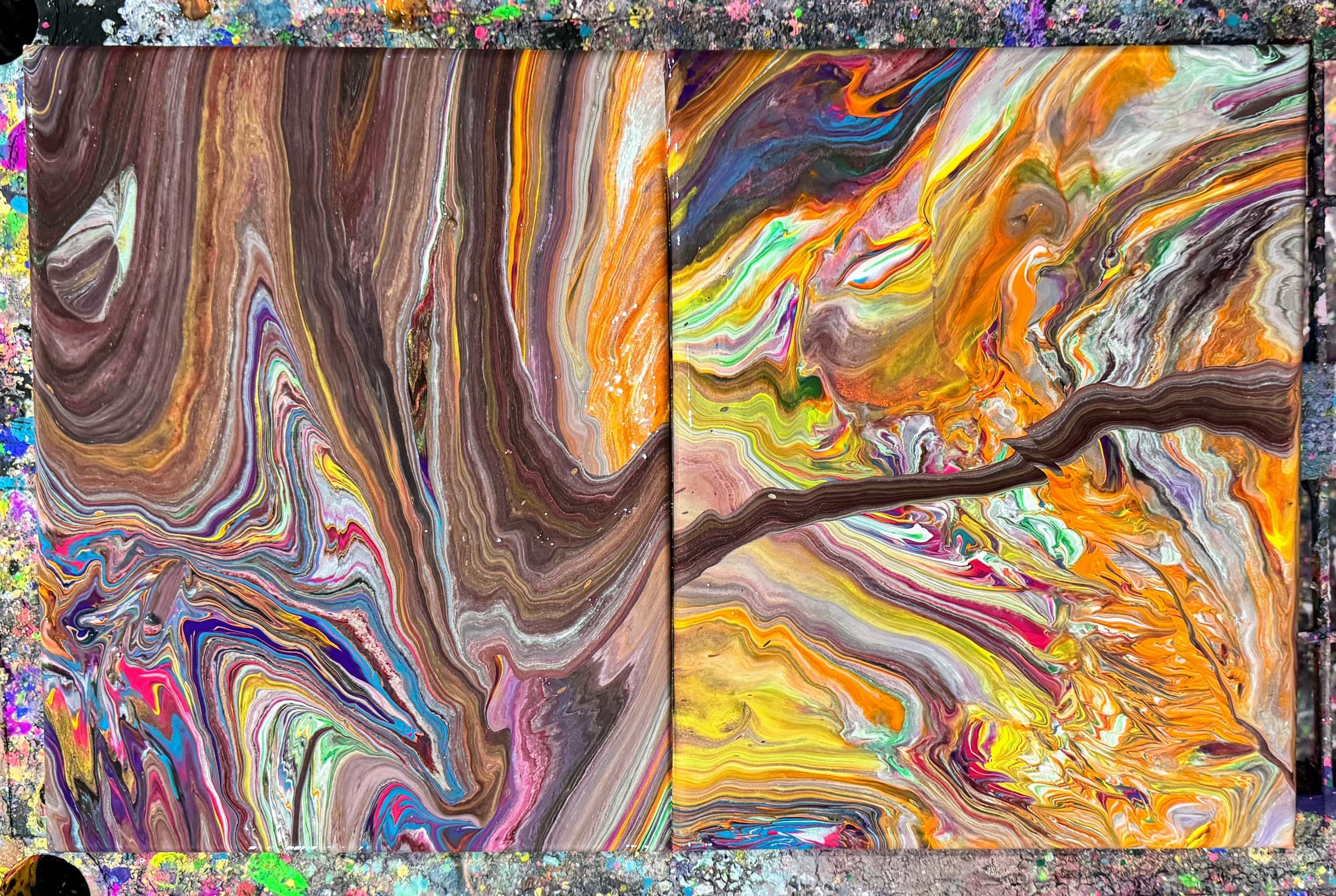 Glow Pour Party: Neon Blacklight Pour Painting in Santa Monica