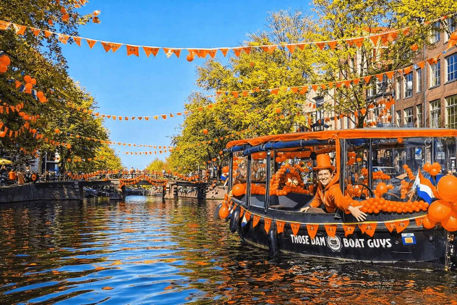 Kingsday Private Canal Tour in Amsterdam: Intimate 4-Hour Canals Experience