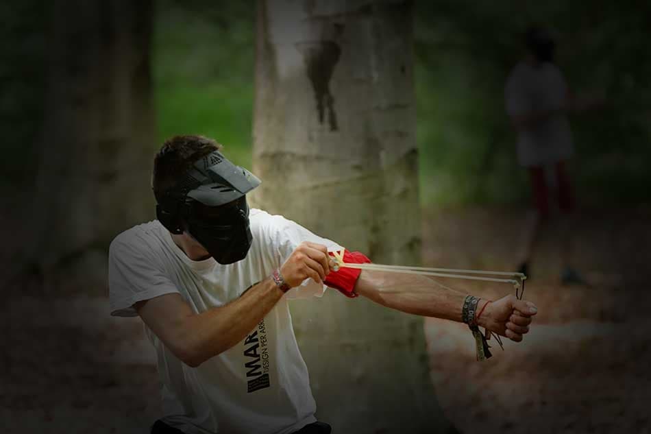 Outdoor Team Challenge at Paintball Fiondato in Nature