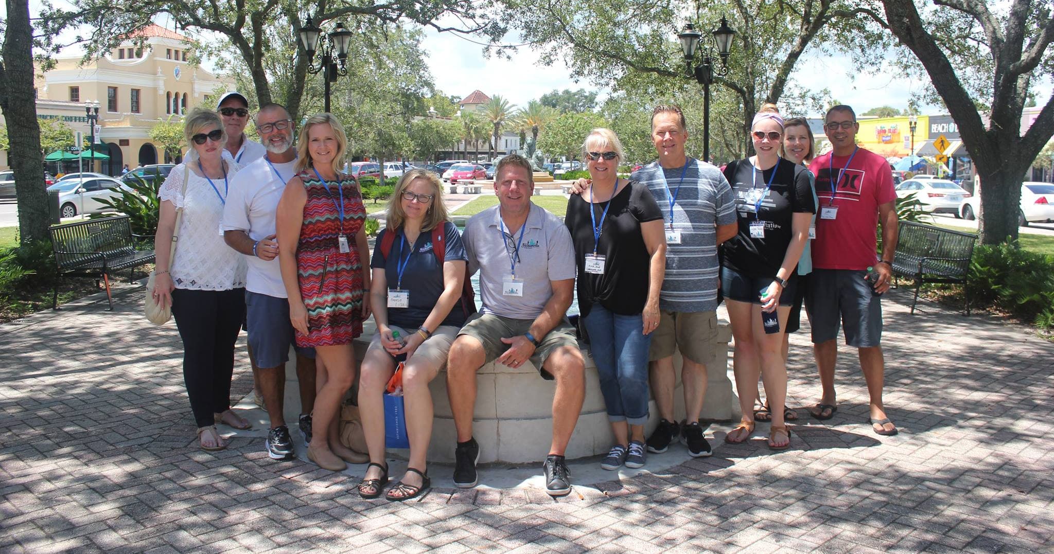 Group on Jacksonville walking food tour in shady park