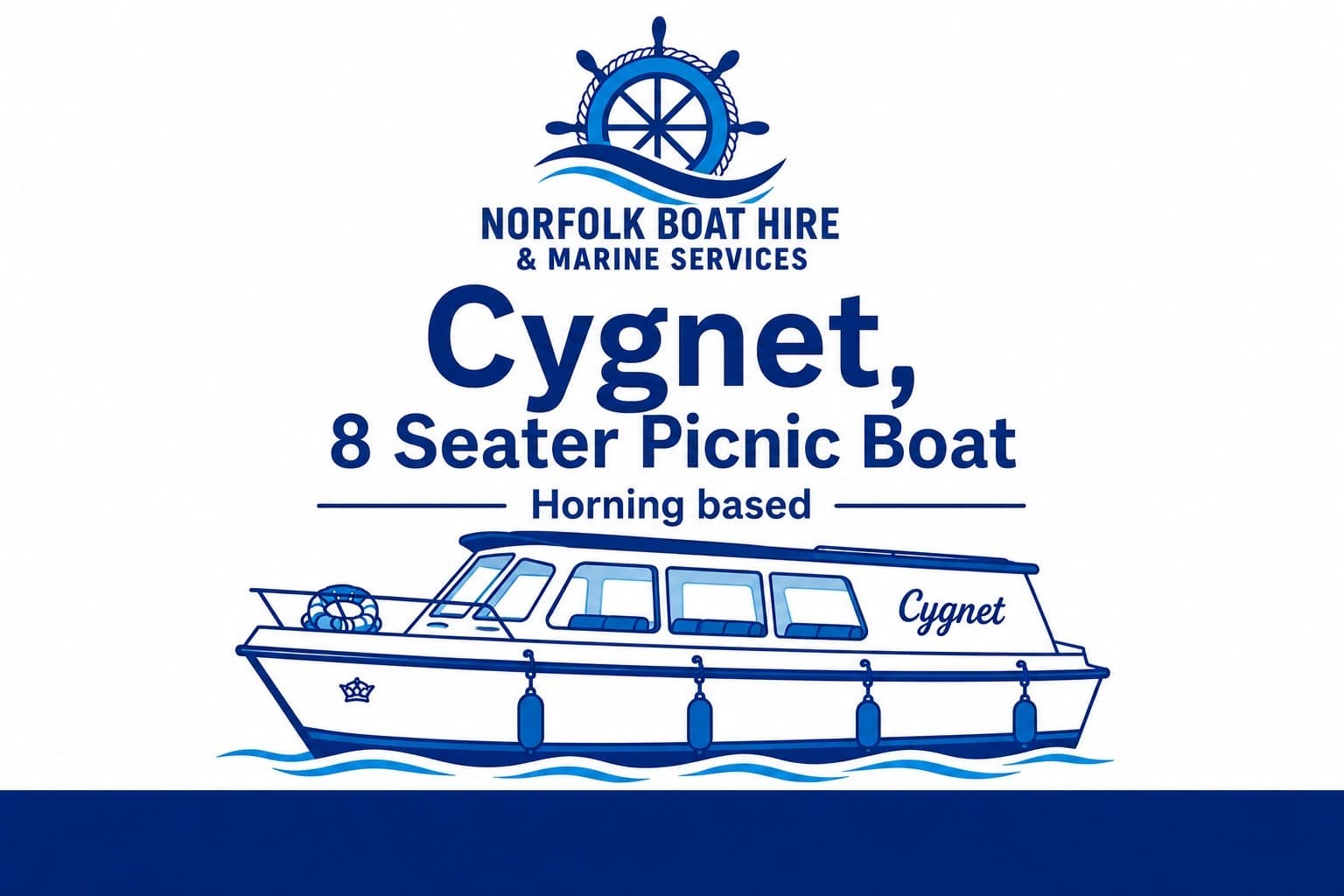 Self-Drive Cygnet: 12-Seater Day Boat Hire on the Norfolk Broads