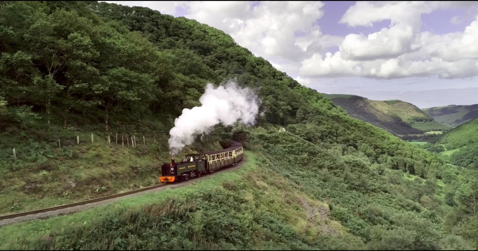 Scenic Steam Train Journey from Devil's Bridge to Aberystwyth in Mid-Wales