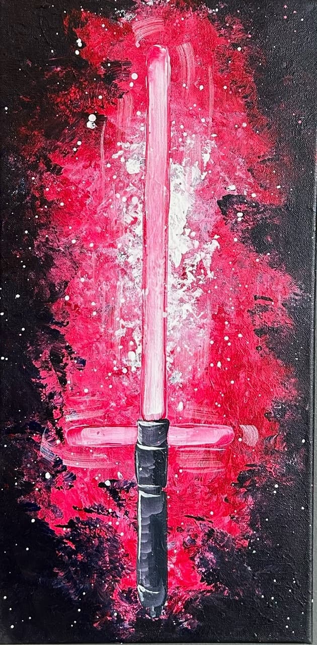Land Adventures at Corky Canvas: Lightsaber Painting Class