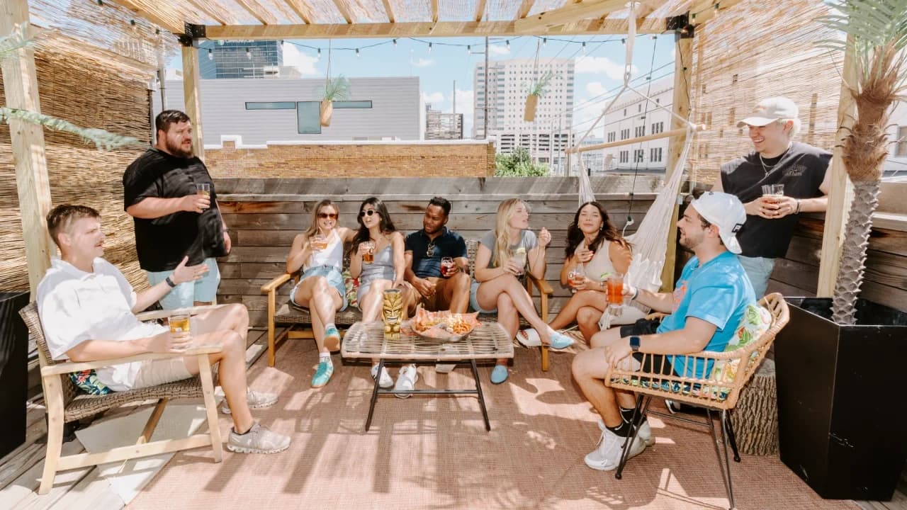 Private Rooftop Cabana at Welltown Brewing: Skyline Views and Urban Greenhouse in Tulsa photo 4