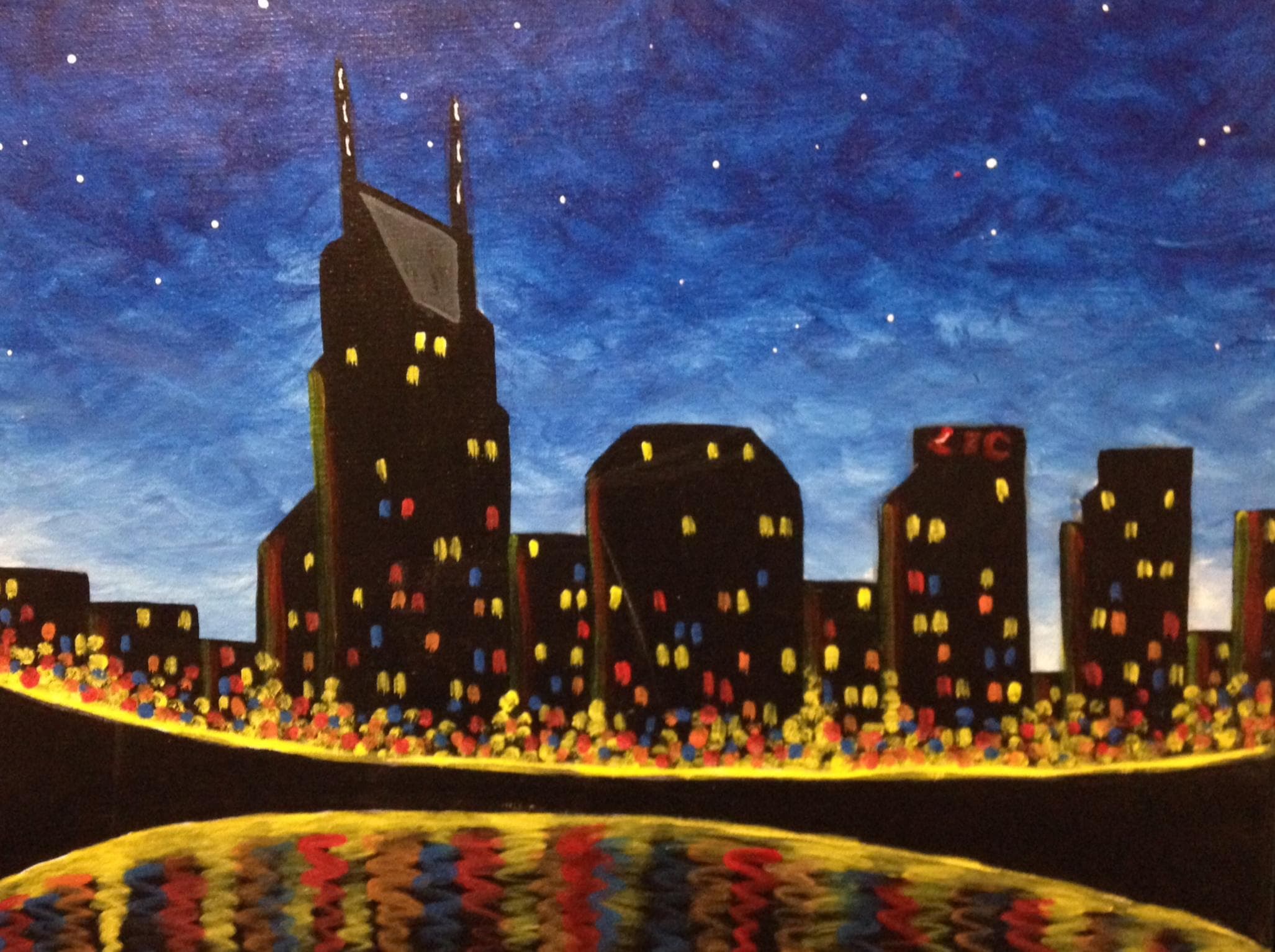 Nashville Nightlife Virtual Painting Class by Dabble Events