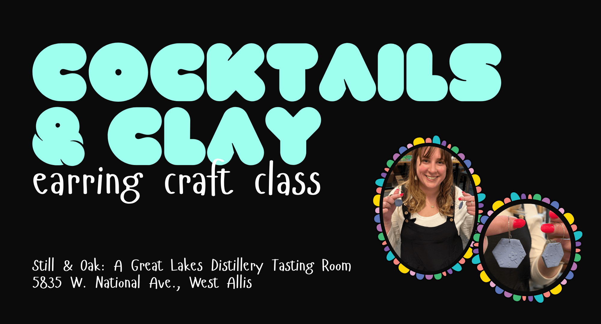 Cocktails & Clay Earring Craft Class in West Allis, WI