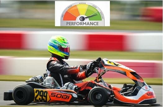 High-speed kart racing action on outdoor performance circuit