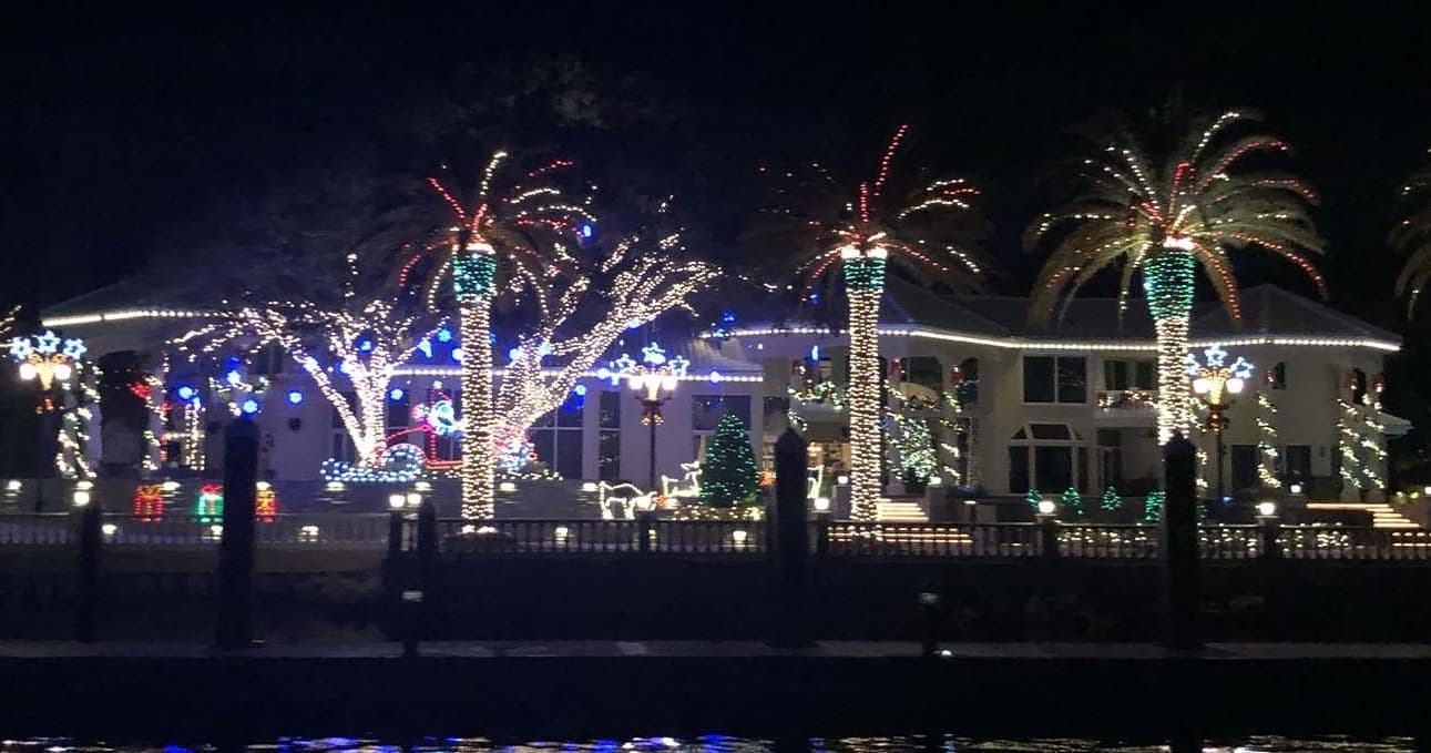 Christmas Light Canal Tour with Crysten's AMI in Holmes Beach