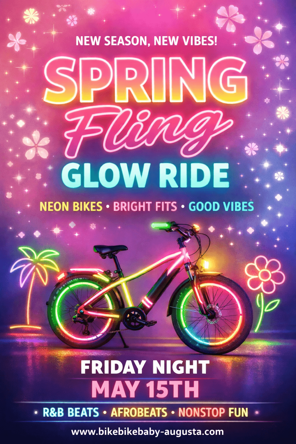 Augusta Glow Bike Night Ride: Spring Fling 2-Hour Pub Tour