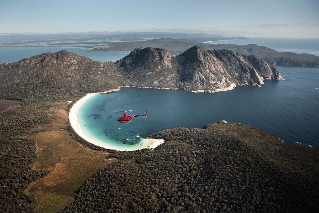 Helicopter Flights Over Wineglass Bay with Freycinet Air Tasmania