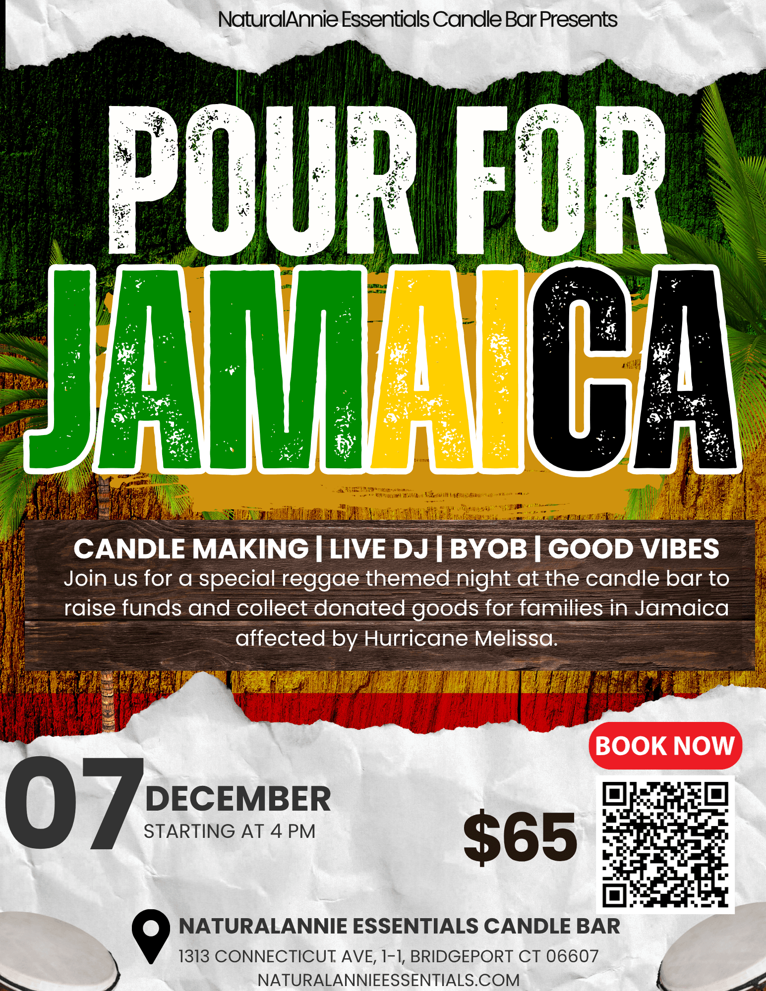 Pour For Jamaica Candle-Making Benefit in Bridgeport — Reggae, Community & Hurricane Relief