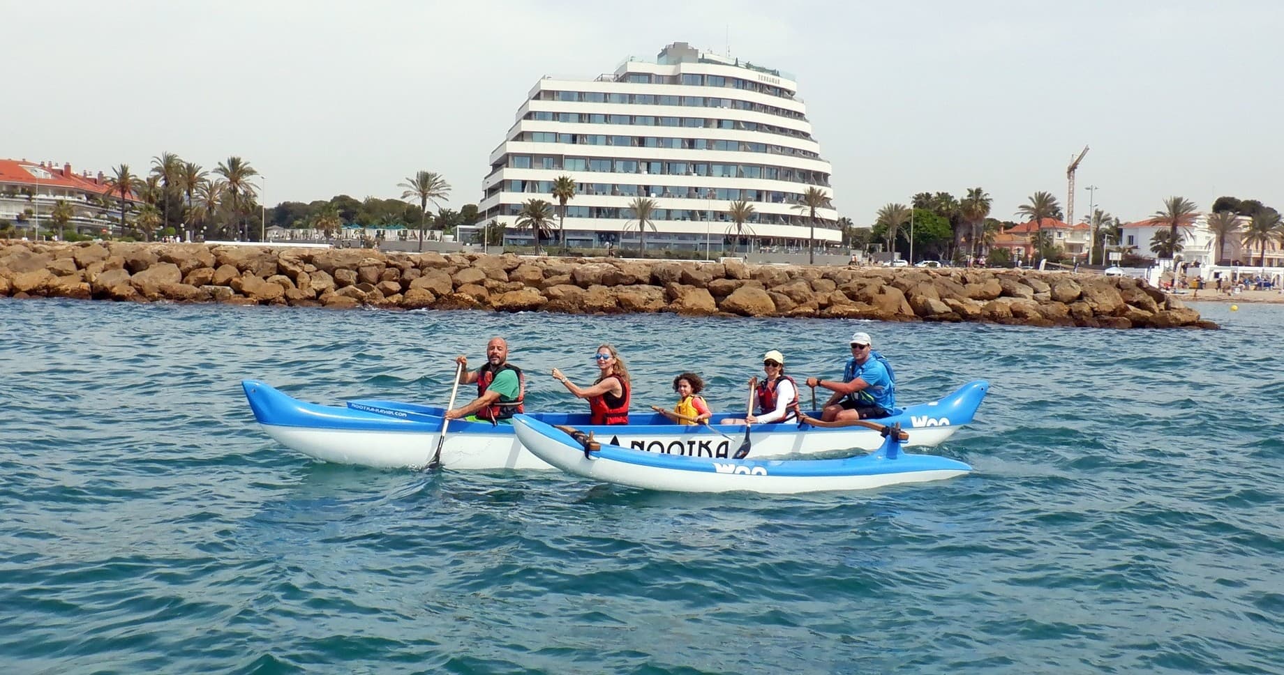 Paddle the Hawaiian Outrigger in Sitges — Aloha Sitges OC5 at Punta de Les Anquines