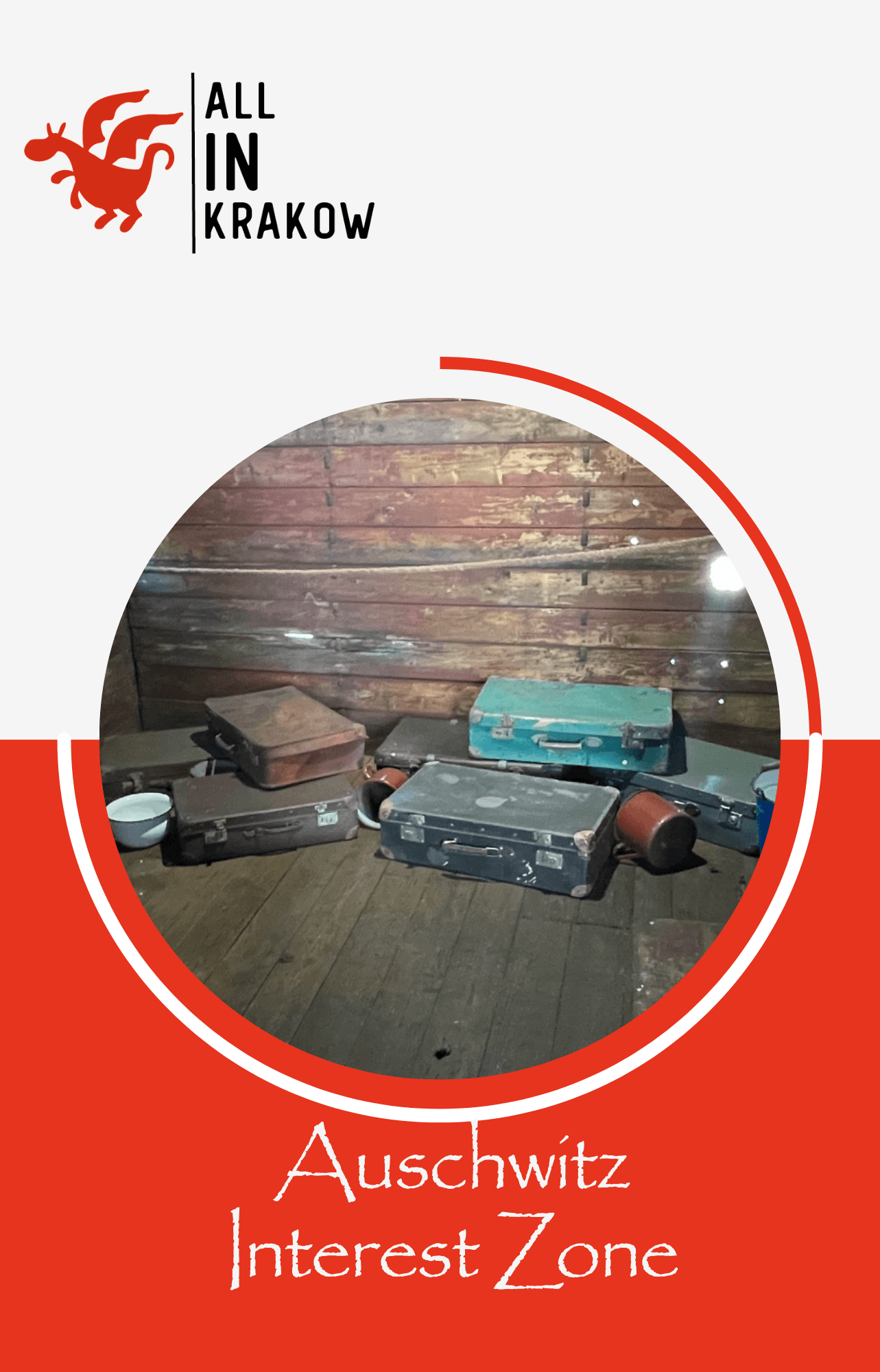 Suitcases memorial display inside Auschwitz museum interest zone