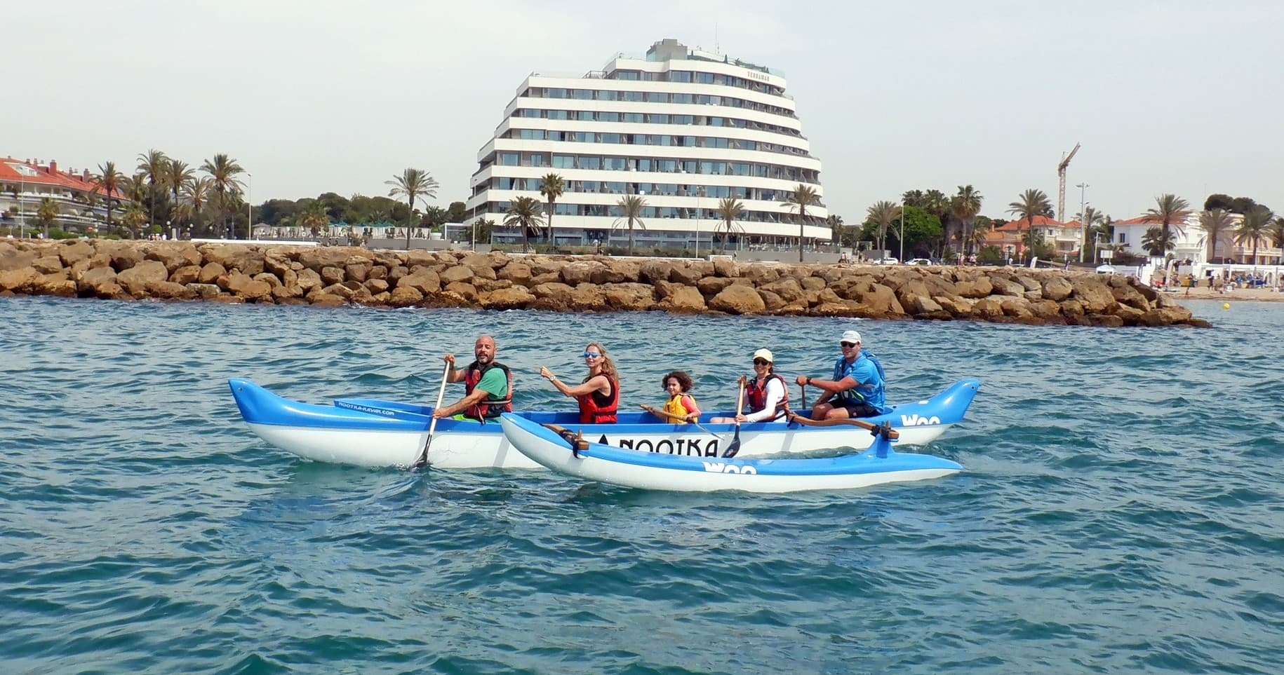 Paddle an Outrigger Canoe in Sitges: Aloha Adventure OC5 Coastal Tour