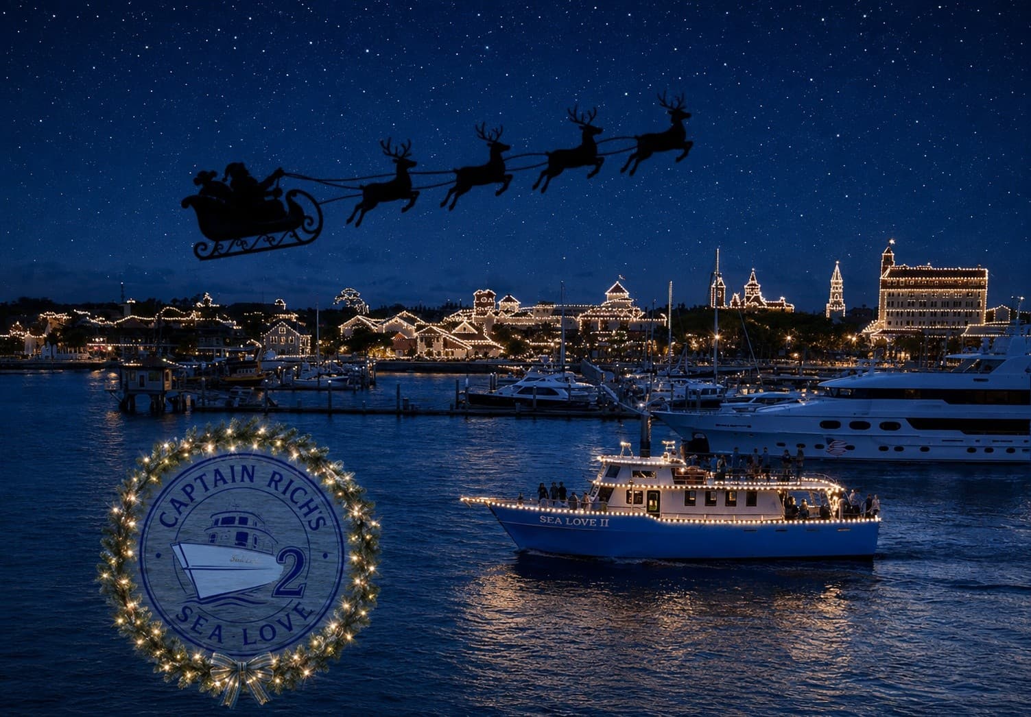 Palm Coast Holiday Boat Parade: Cruise with Captain Rich’s Sea Love 2 on December 5