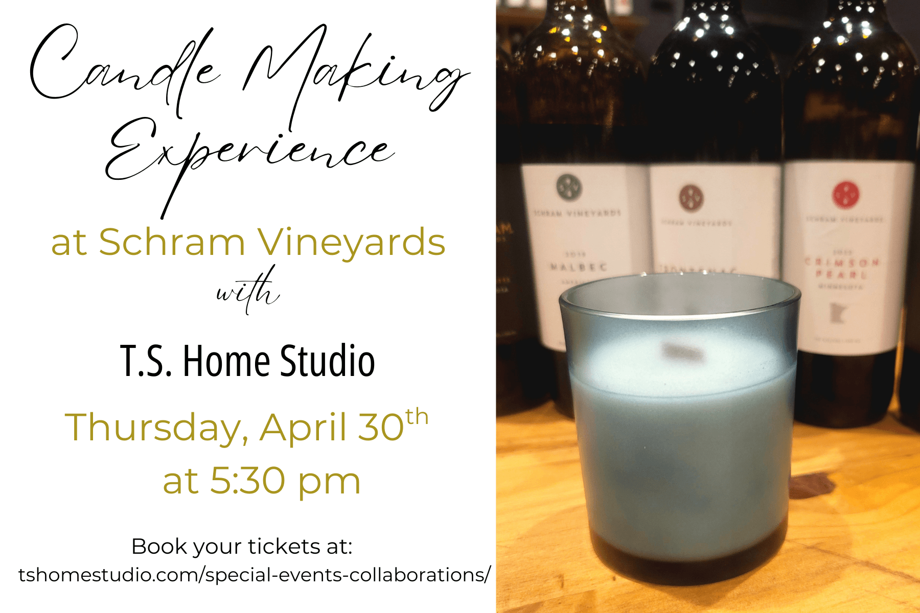 Candle Making at Schram Vineyards — Craft a Wood-Wick Candle in Waconia, MN photo 1