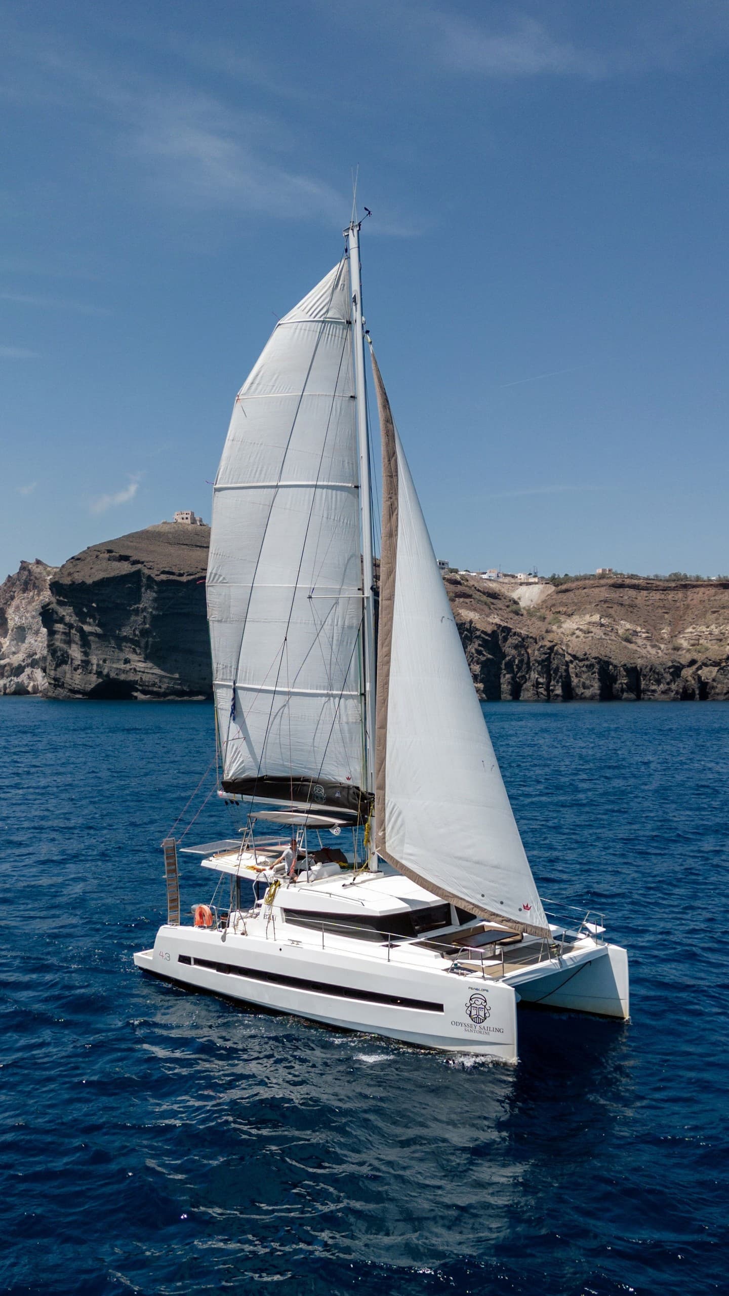 Private Santorini Catamaran Cruise: Morning & Sunset Caldera Sail with Hot Springs photo 1
