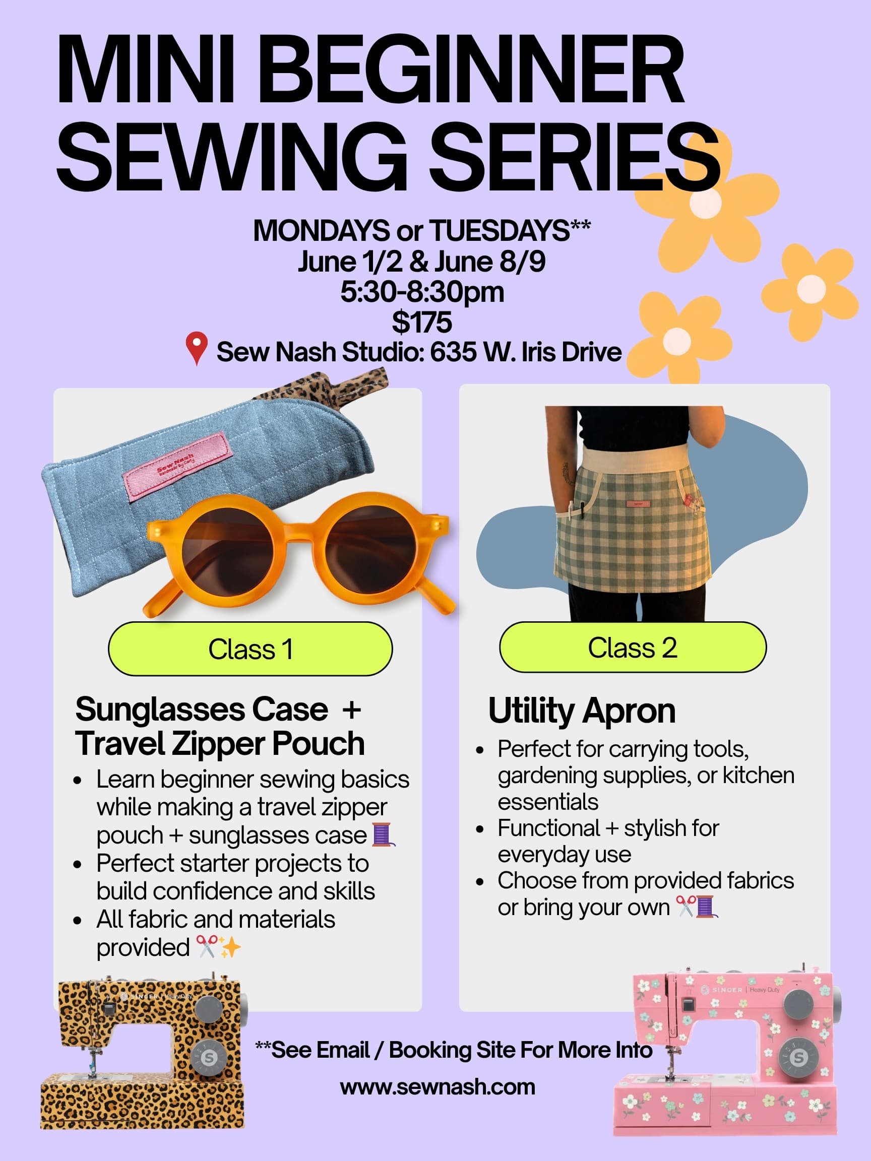 Sew Nash Studio Mini Beginner Sewing Series in Berry Hill, Nashville