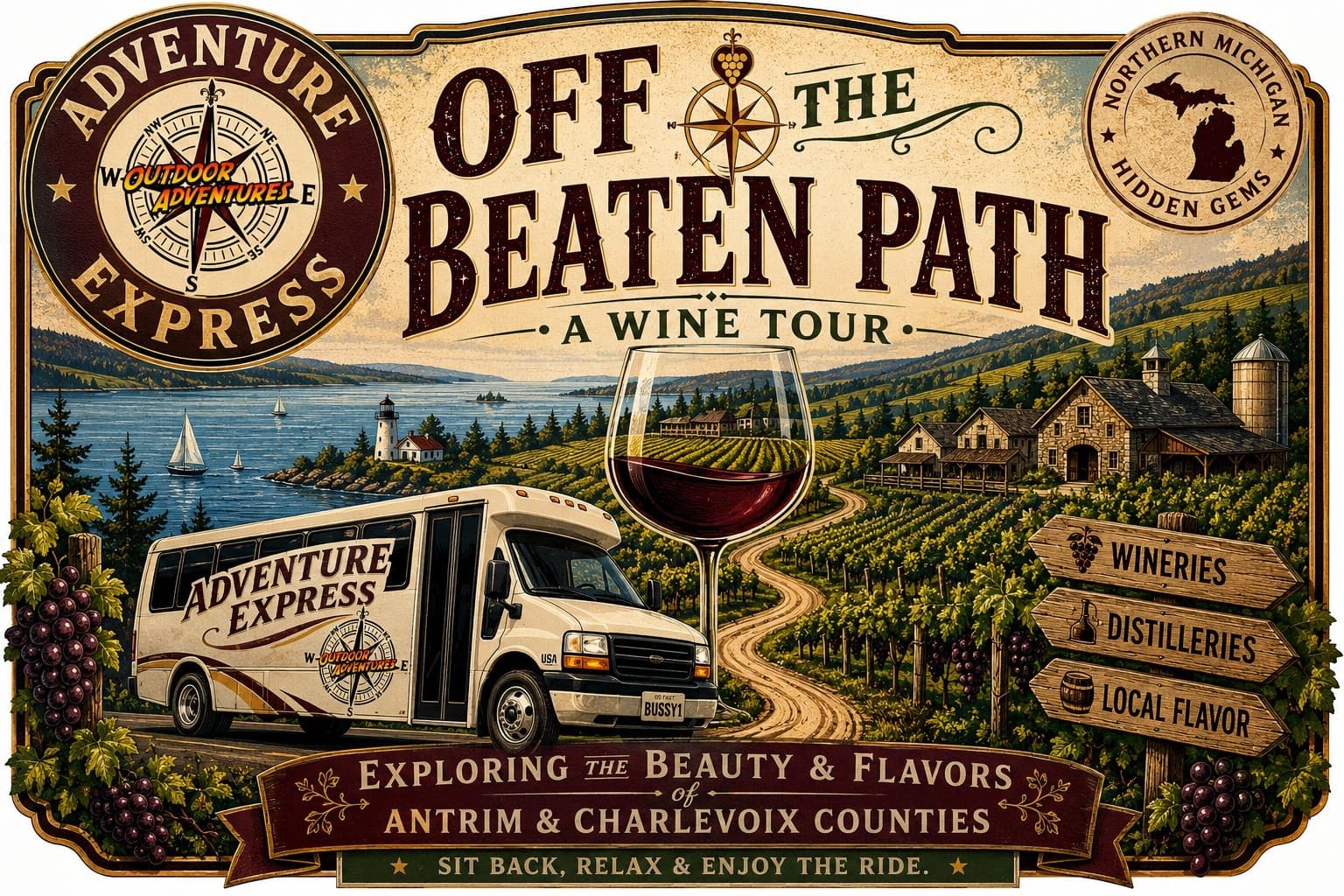 Northern Michigan Tasting Tour: Private Bus to Boyne Valley, Stigg’s, Muskrat & Lost Cellars