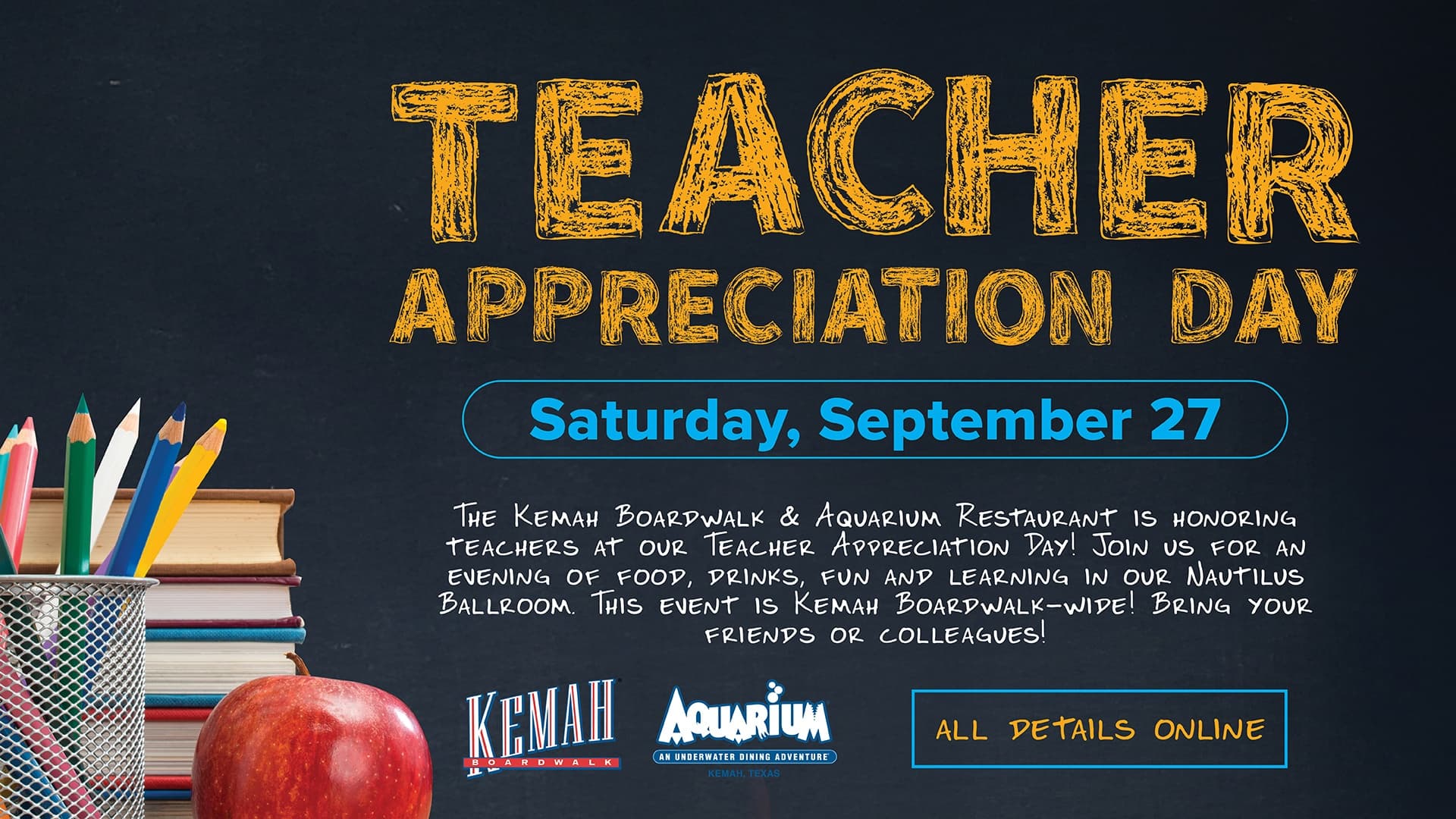 Outdoor Dining & Aquarium Tour at Kemah Boardwalk