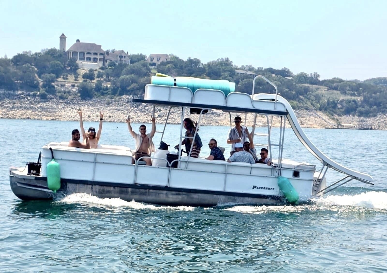 White Pontoon Boat Rentals on Lake Travis with Jeramy's