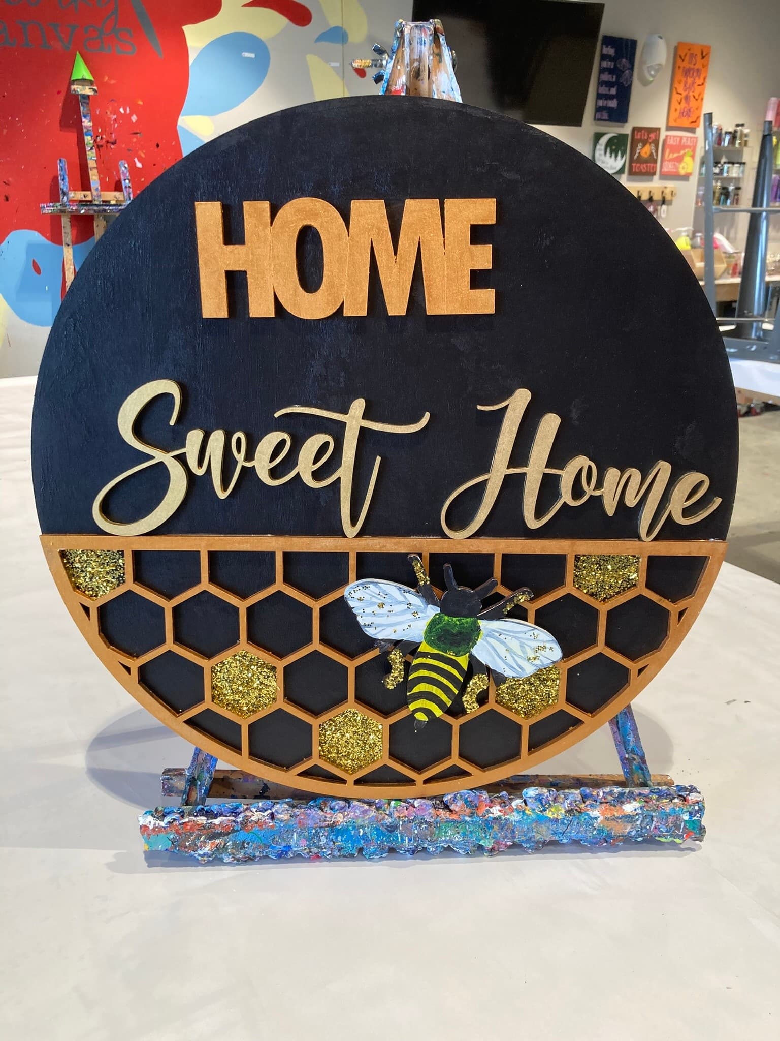 3D Home Sweet Home Honeycomb & Bee Paint Night in Omaha