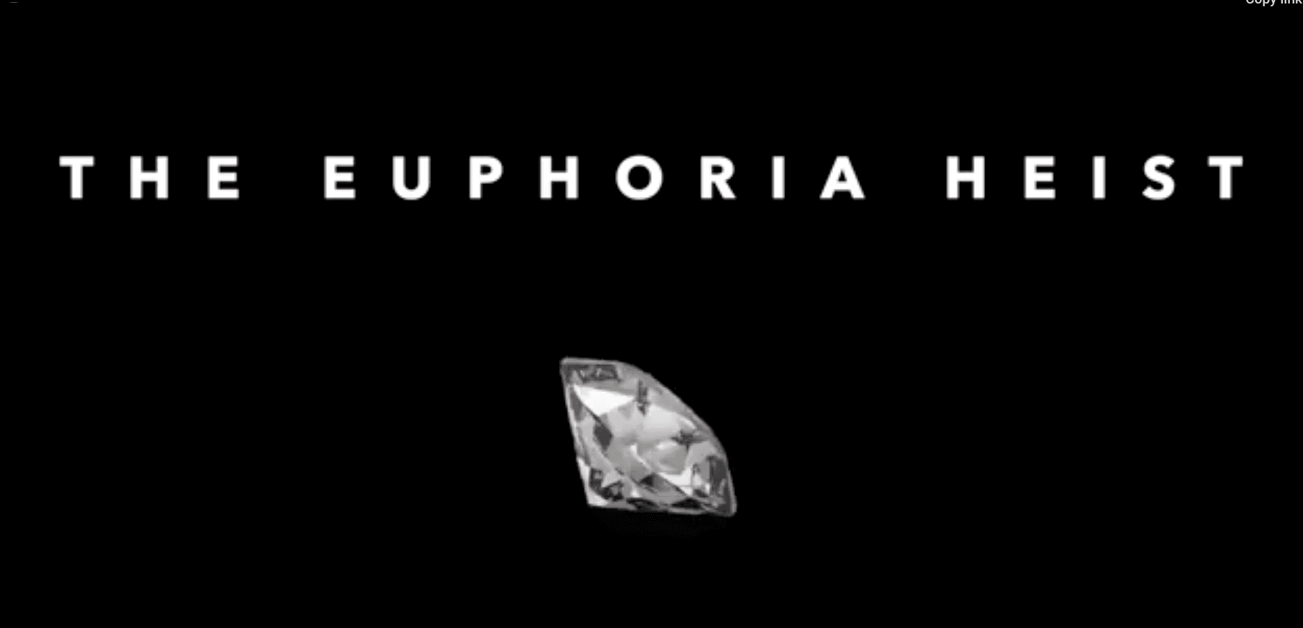 Heist-themed escape room diamond prop on black backdrop