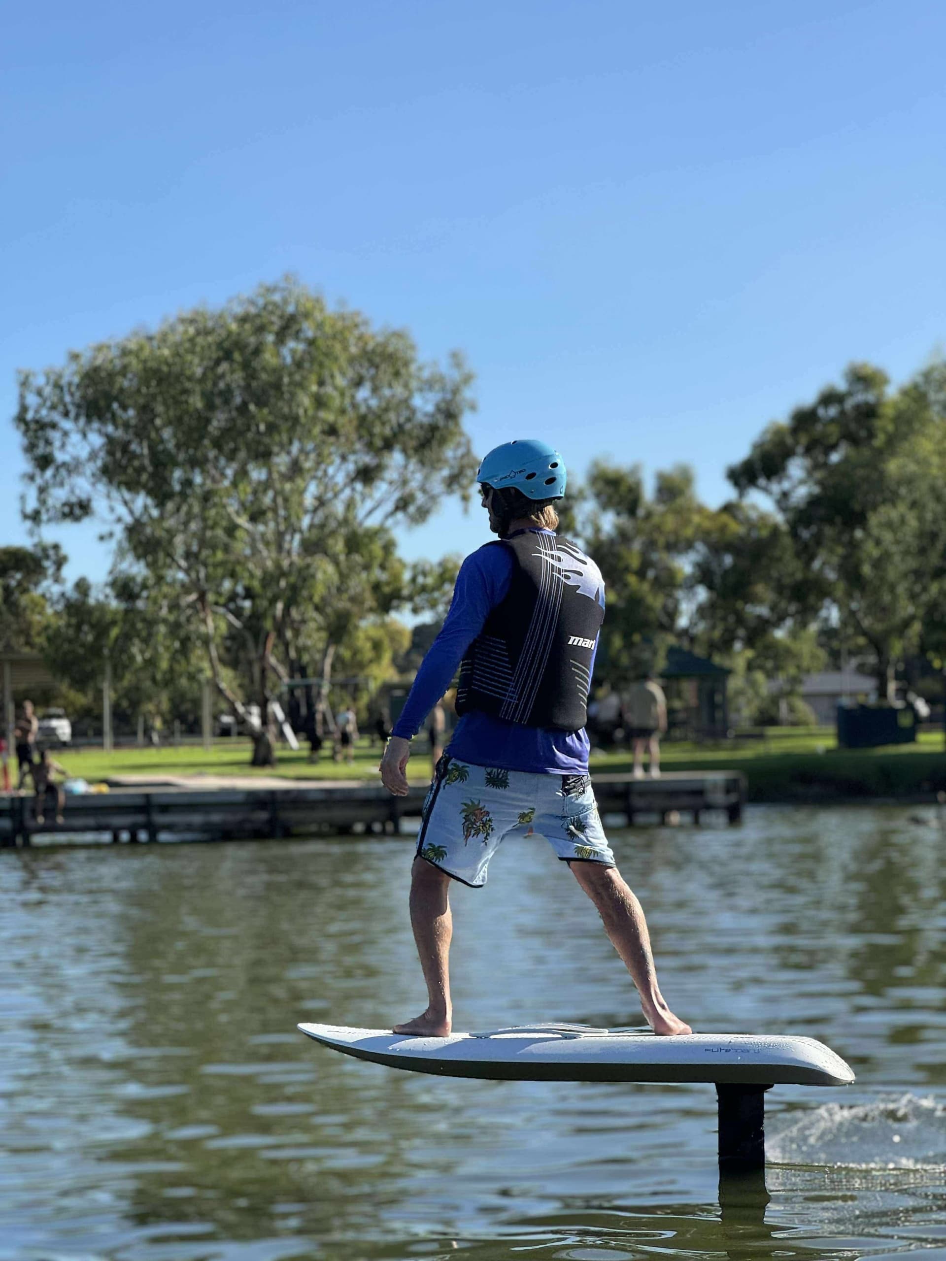 Flite Board eFoiling on the Murray River - Electric Hydrofoil Lessons at Sturts Reserve photo 2