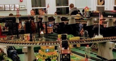 Indoor model train exhibit, miniature rail layouts, Bordentown museum