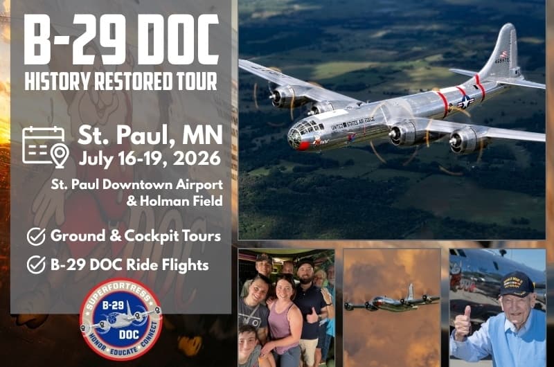Ride the B-29 Doc: Historic 30-Minute Flight at St. Paul Downtown Airport