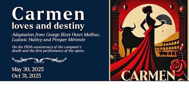 Carmen opera production poster advertising Rome stage performances
