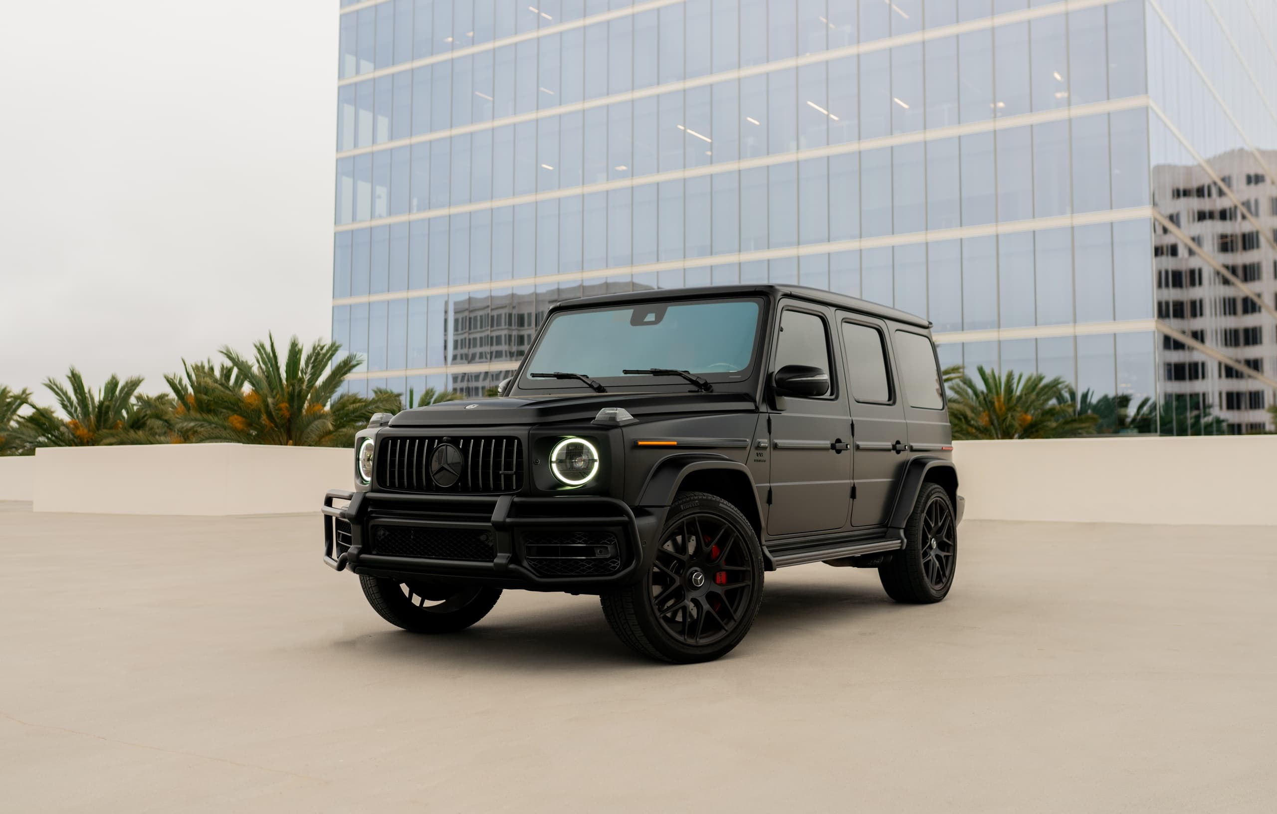 Drive the Satin Black Mercedes G63 AMG in Huntington Beach