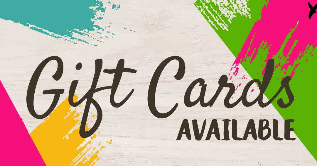 Colorful gift cards available for DIY wood sign workshops