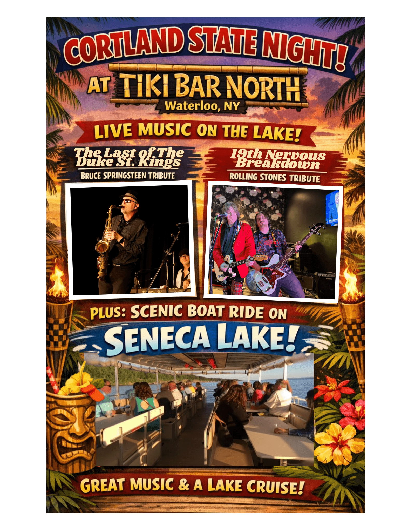 Cortland Alumni Tiki Night and Sunset Cruise on Seneca Lake