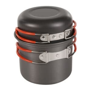 Lightweight nesting camping cookware set for outdoor meal preparation