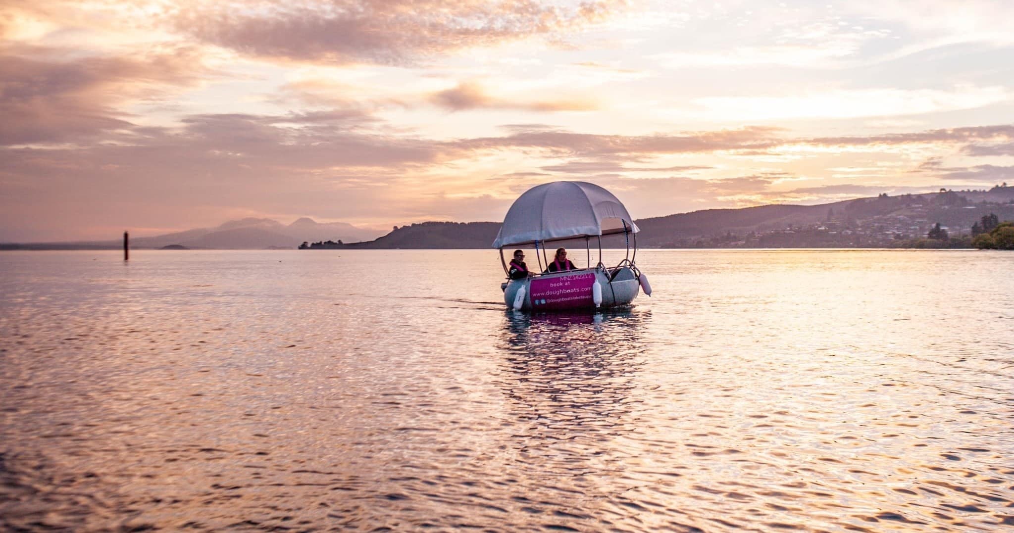 Electric Doughboats on Lake Taupo – Unique Family Fun