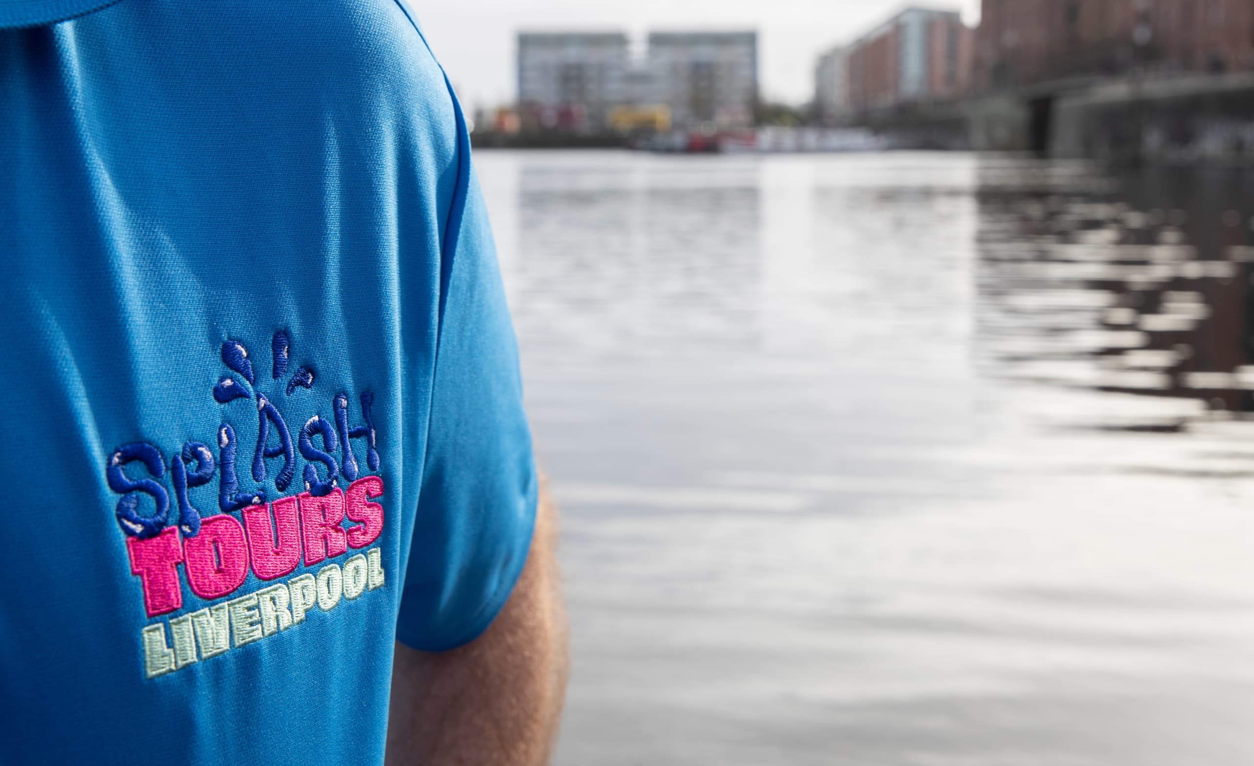 Splash Tours crew on Liverpool waterfront river tour boat
