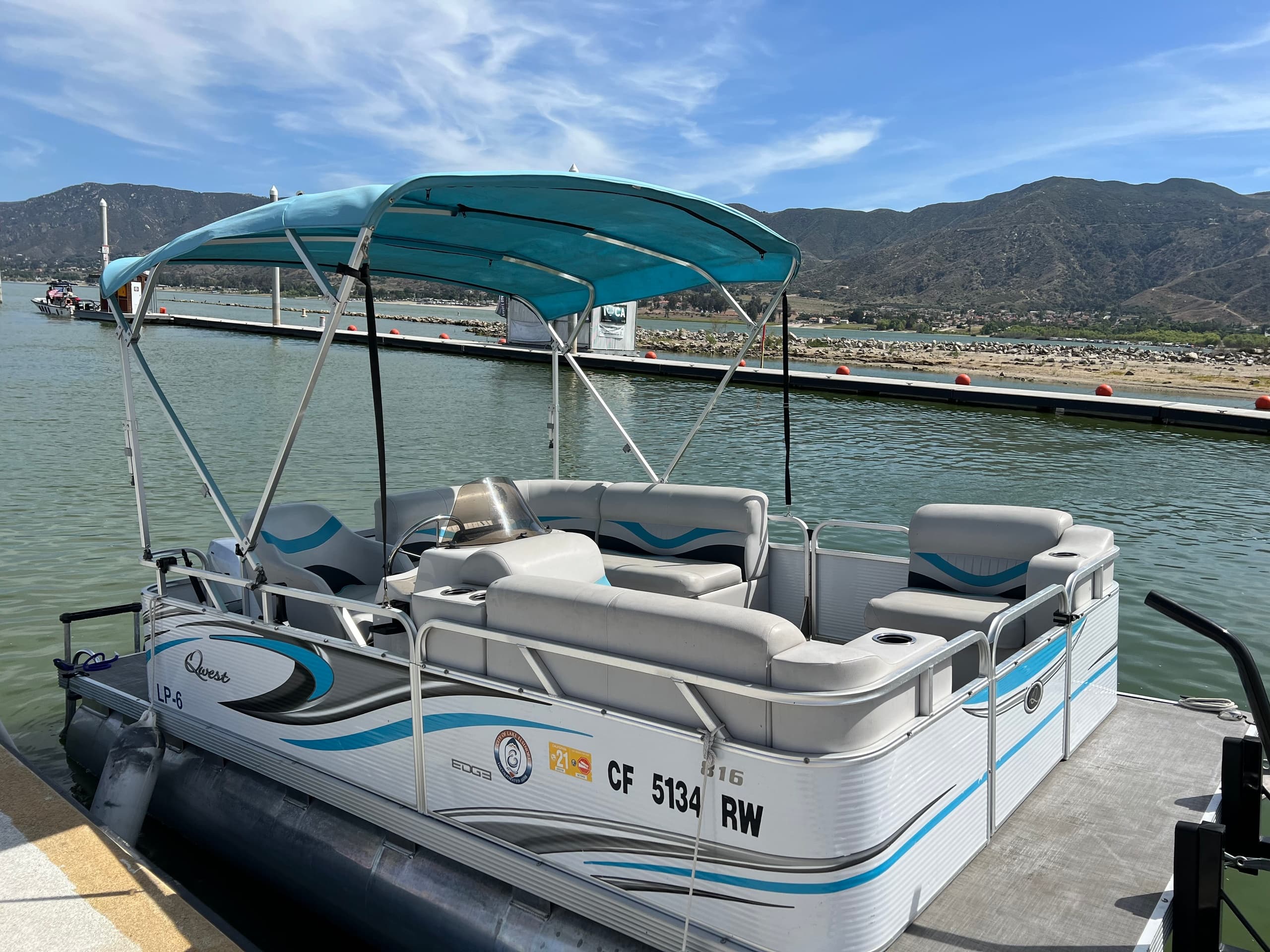Explore Lake Elsinore on a White Qwest Edge Pontoon