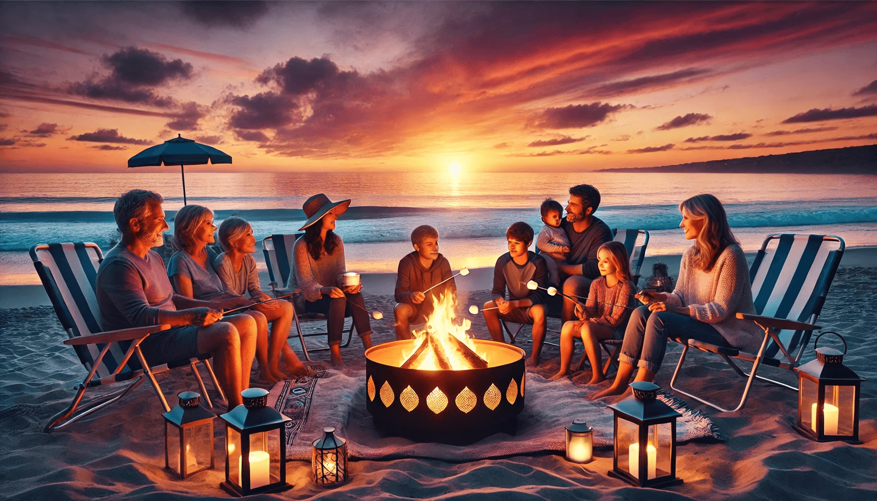 Beach Bonfire Experience with 30a Beachy Buggy Cart Rentals in Santa Rosa Beach