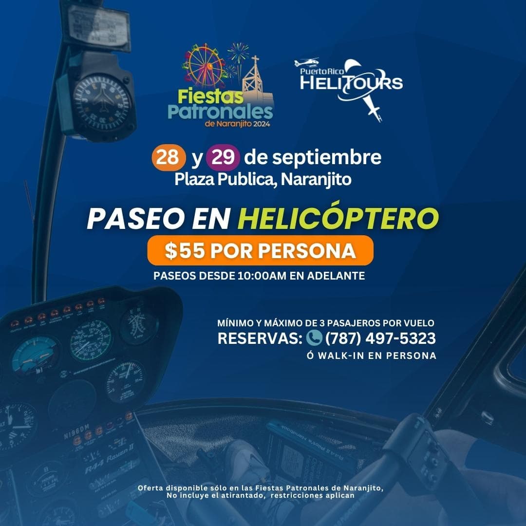 Experience the Thrill of Naranjito’s Fiestas Patronales Helicopter Tour