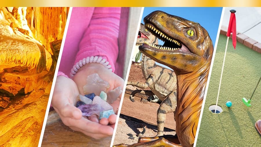 Cave Tour & Dino Trail at Gold Adventure in Crystal Cave