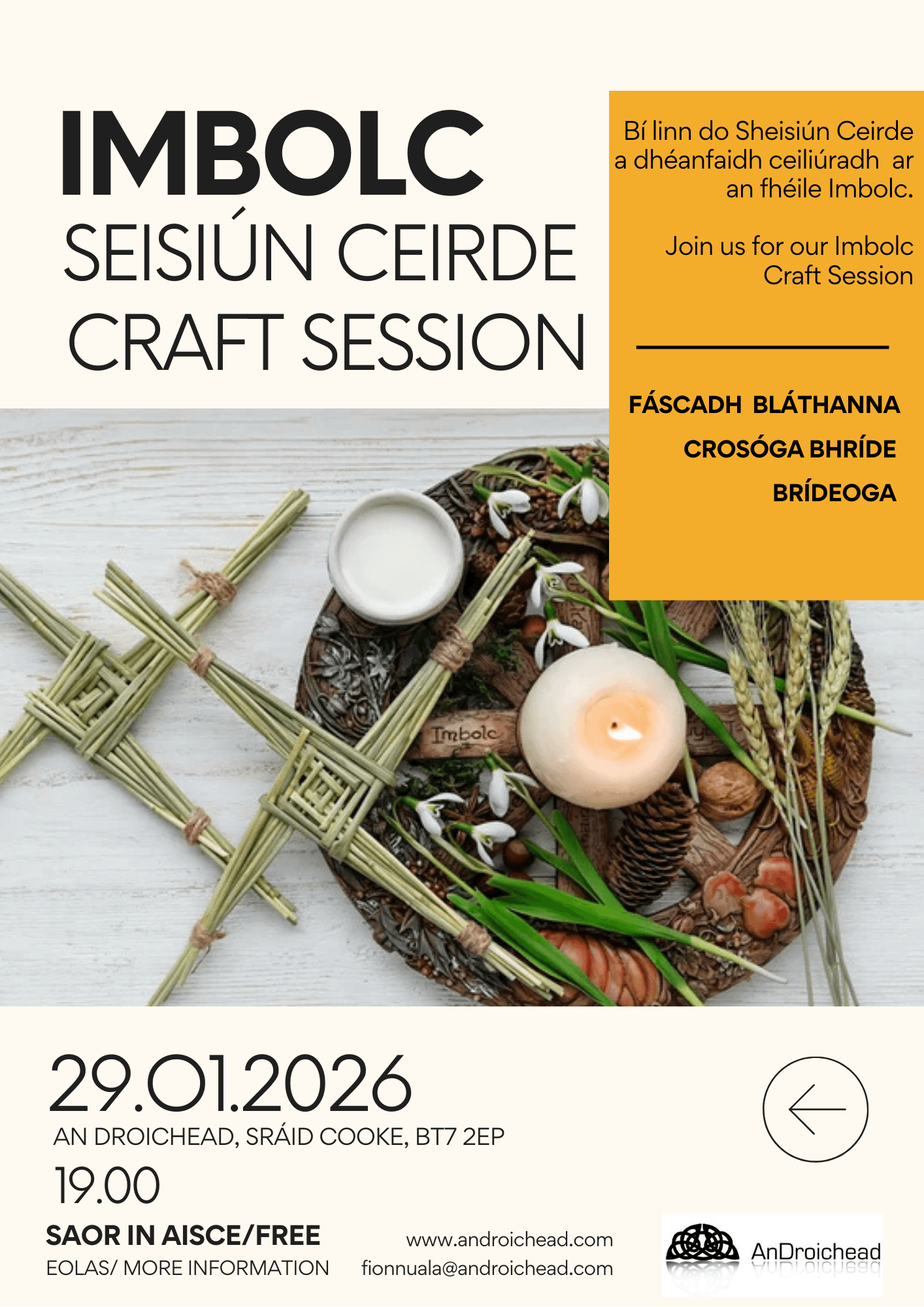 Imbolc - Seisiún Ceirde: Crafting St. Brigid's Crosses in Belfast